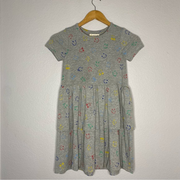 Tucker + Tate Girl’s Dress Size 7, Short Sleeve Gray Multi Color Smily - Picture 5 of 10